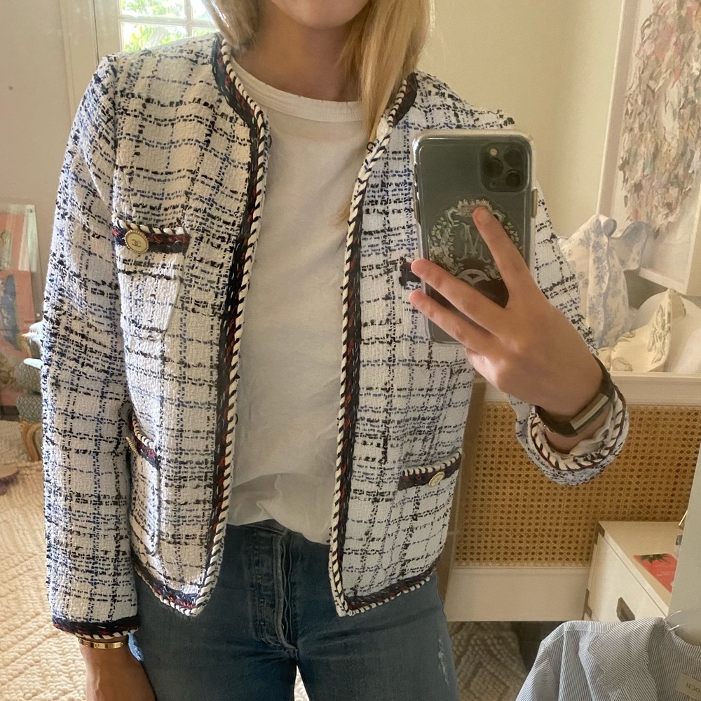 Zara Tweed Jacket w/ CHANEL buttons